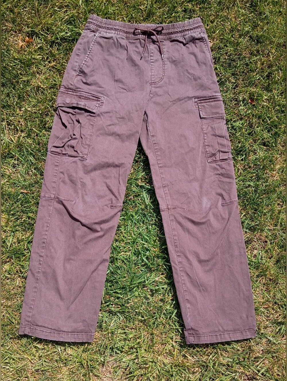 Y2K Baggy Cargo Pants Mocha Brown Utility Skate Streetwear Small Grunge Utility